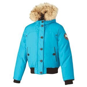Alpinetek Down Bomber Jacket with Fur Hood